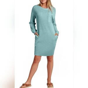 Striped Round Neck Long Sleeve Mini Dress